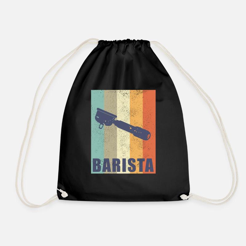 Barista Siebträger Espresso Kaffee Geschenk - Turnbeutel - Schwarz