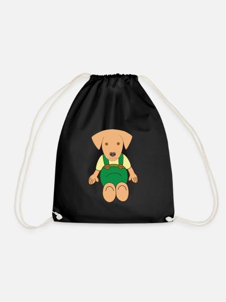 Kleiner niedlicher Hund Zeichnung Kind Kinder Baby - Turnbeutel - Schwarz