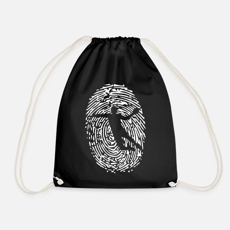 Fingerprint handball - Drawstring Bag - black
