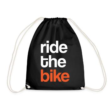 Ride The Bike - Drawstring Bag - black - Front