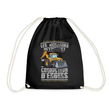 conducteur d engins - Sac de sport léger - noir - Devant