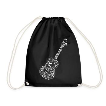 Gitarre - Turnbeutel - Schwarz - Vorne