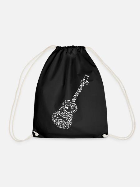 Guitar - Drawstring Bag - black