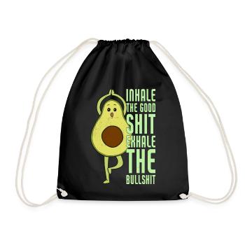 Breathe in the good shit, breathe in the nonsense - Drawstring Bag - black - Front