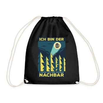 Ich bin der 2 Kisten Bier sind machbar Nachbar - Turnbeutel - Schwarz - Vorne