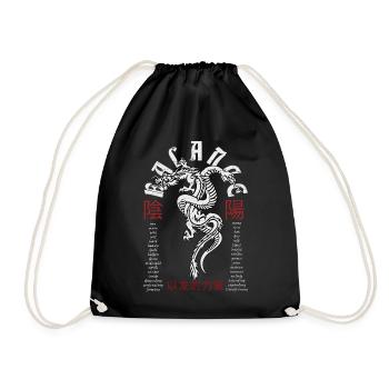 Chinese dragon and snake - Drawstring Bag - black - Front