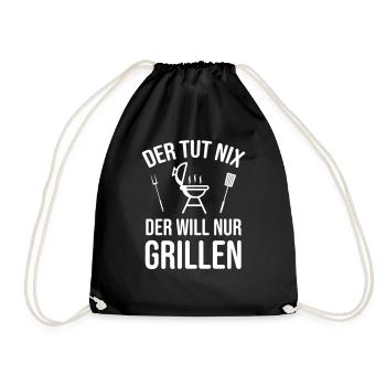 Grillen Sprüche Witzig - Turnbeutel - Schwarz - Vorne