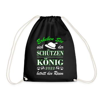 Schützenkönig Schützenfest 2022 - Turnbeutel - Schwarz - Vorne