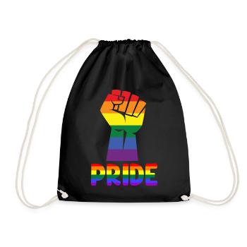 LGBTQ Regenbogen Faust Proud Gay Pride - Turnbeutel - Schwarz - Vorne