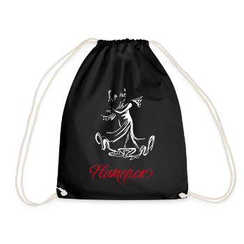 Flamingo (dark) - Drawstring Bag - black - Front