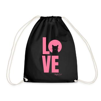 Love - Zeige der ganzen Welt deine Liebe zu Katzen - Turnbeutel - Schwarz - Vorne