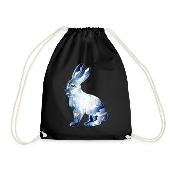 glass rabbit colored in glass look - Drawstring Bag - black - Front