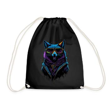 Cyberpunk Fox - Turnbeutel - Schwarz - Vorne