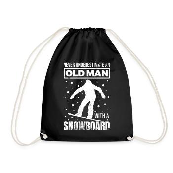 Alter Snowboarder Opa - Turnbeutel - Schwarz - Vorne