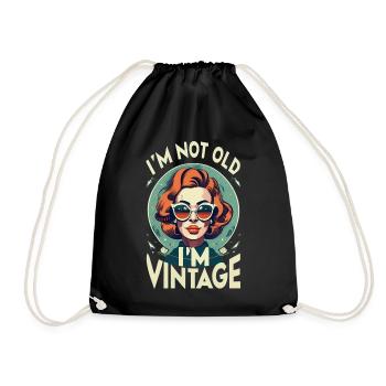 vintage Lady - Drawstring Bag - black - Front