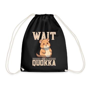 Wait I see a quokka - Drawstring Bag - black - Front
