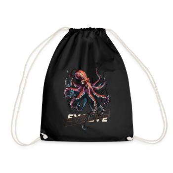 Evolving Kraken - Drawstring Bag - black - Front