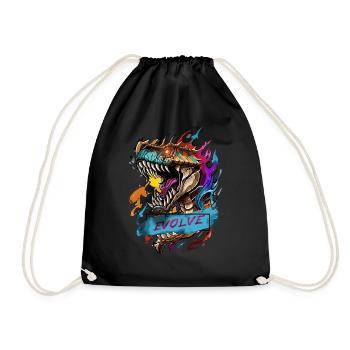 Roaring Evolution - Drawstring Bag - black - Front