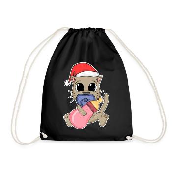 Katze Baby Weihnachten - Turnbeutel - Schwarz - Vorne