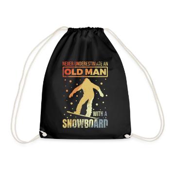 Snowboard Großvater - Turnbeutel - Schwarz - Vorne