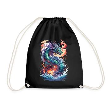 Deep Sea Dragon: Anime Manga Magic - Drawstring Bag - black - Front