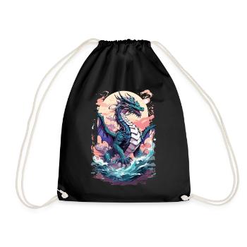 Abyssal Dragon: Anime Manga Sea - Drawstring Bag - black - Front
