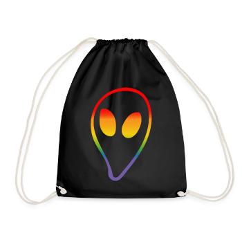 Regenbogen Alien LGBTQI lgbt tshirt - Turnbeutel - Schwarz - Vorne