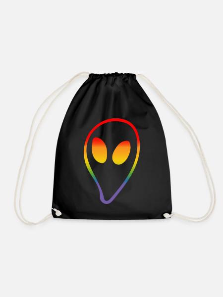 Regenbogen Alien LGBTQI lgbt tshirt - Turnbeutel - Schwarz