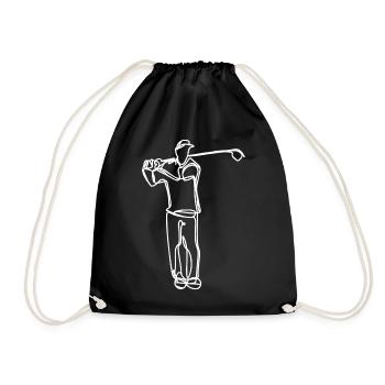 Golfer Skizze - Turnbeutel - Schwarz - Vorne