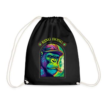 King Bong - Stoner Gorilla - Cannabis - Drawstring Bag - black - Front
