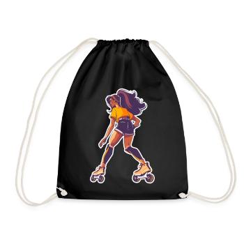 Roller skater - Drawstring Bag - black - Front