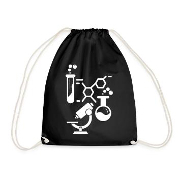 Laboratory Chemistry Neon Lines - Drawstring Bag - black - Front
