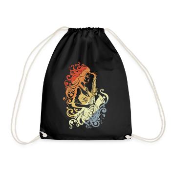 Vintage Saxophone Player - Drawstring Bag - black - Front