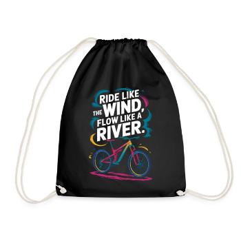 Inspirierendes Motivationsdesign für das Radfahren - Turnbeutel - Schwarz - Vorne