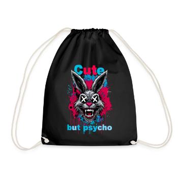 Lapin mignon mais psychique - Sac de sport léger - noir - Devant