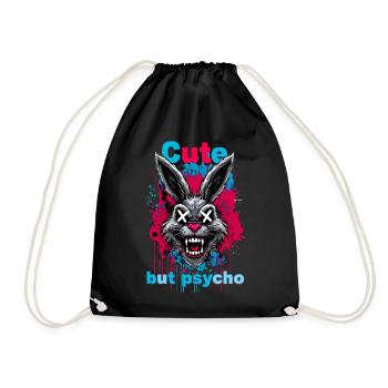 Lapin mignon mais psychopathe - Sac de sport léger - noir - Devant