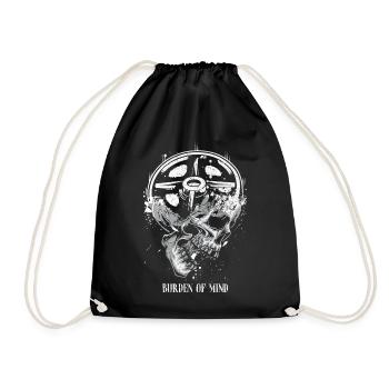 Burden of Mind Skull Wheel - Drawstring Bag - black - Front