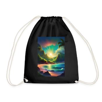 Lagoon in Tahiti - Drawstring Bag - black - Front
