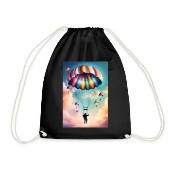 Colorful parachute - Drawstring Bag - black - Front