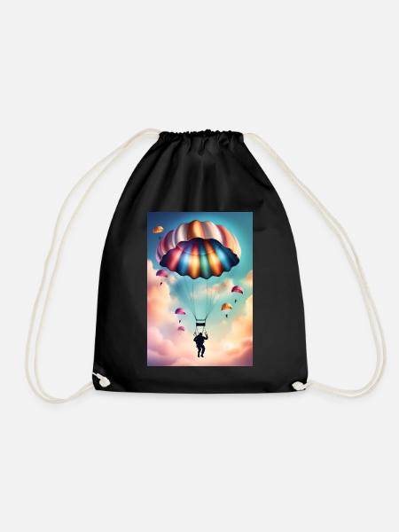 Colorful parachute - Drawstring Bag - black