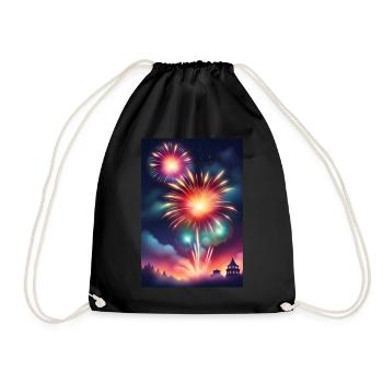 Erstaunliches Silvesterfeuerwerk - Turnbeutel - Schwarz - Vorne