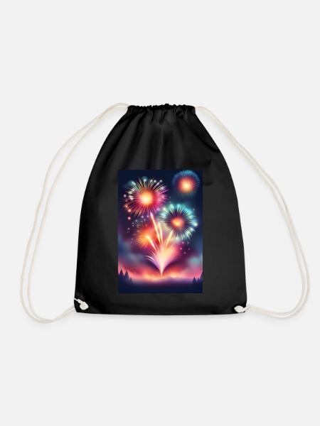 Feu d’artifice scintillant et coloré - Sac de sport léger - noir