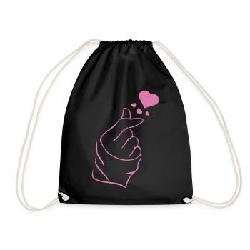 Finger heart k-pop K-drama 2 farben - Turnbeutel - Schwarz - Vorne