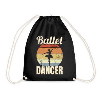 Vintage Ballet Dancer - Drawstring Bag - black - Front