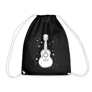 Ukulele Illustration - Drawstring Bag - black - Front