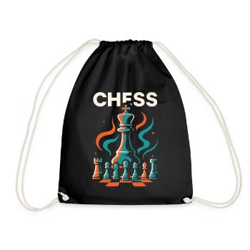 King's Move – Chess Meets Style - Drawstring Bag - black - Front