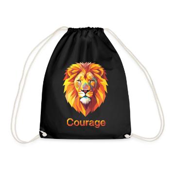 Majestic lion with courage design - Drawstring Bag - black - Front