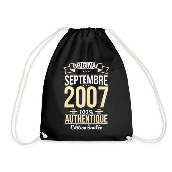 18th Birthday - Original - September 2007 - Drawstring Bag - black - Front