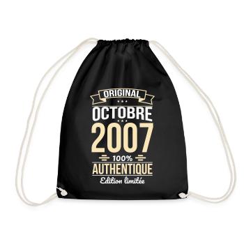 18th Birthday - Original - October 2007 - Drawstring Bag - black - Front