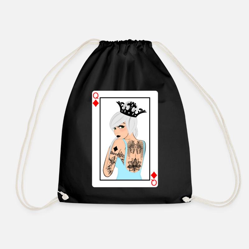 Punk Tile Lady Card - Drawstring Bag - black